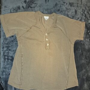 ANDREE BY UNIT Beige Striped Casual Shirt